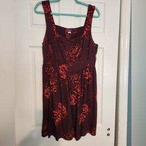 NWT Old Navy Large Floral Rouched Back Tank Mini Dress
